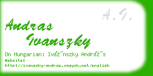 andras ivanszky business card